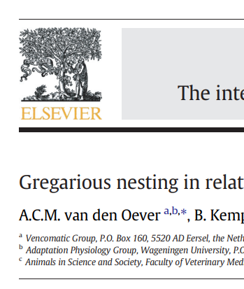 Gregarious nesting in relation to floor eggs in broiler breeders